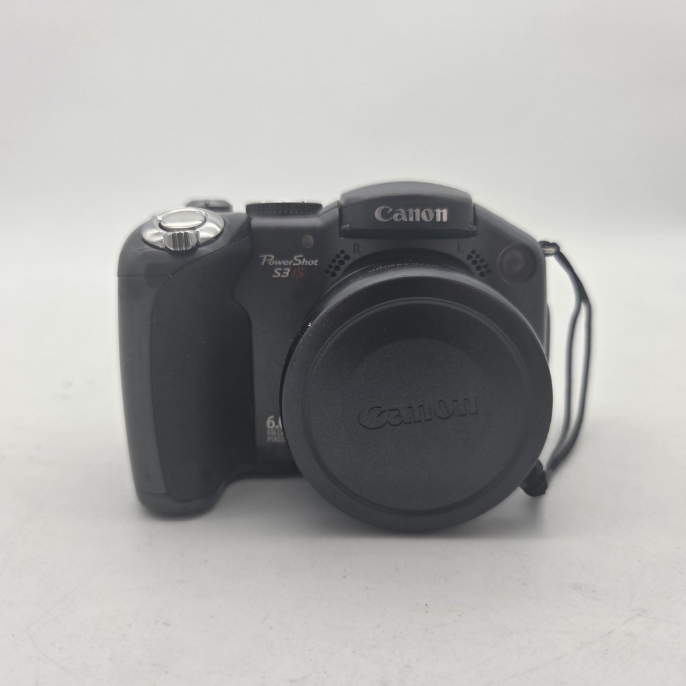 Canon PowerShot S3 IS 6.0MP Digital Camera Black Powers For Parts & Repair Read